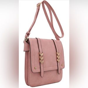 Double compartment large flap over crossbody bag